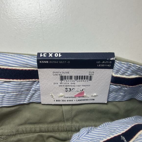 Lands End Heritage Chino Bootcut Pants Dusty Olive Women’s 10x31 NWT - Picture 7 of 10